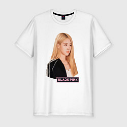 Футболка slim-fit Blackpink Rose music, цвет: белый