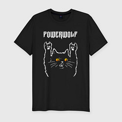 Футболка slim-fit Powerwolf rock cat, цвет: черный