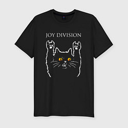 Футболка slim-fit Joy Division rock cat, цвет: черный