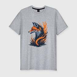 Мужская slim-футболка Burning fox