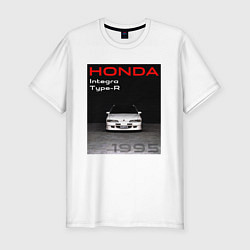 Футболка slim-fit Honda Integra Type-R обложка, цвет: белый