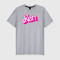 Мужская slim-футболка Логотип розовый Кен