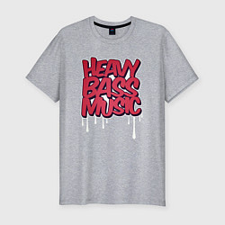Футболка slim-fit Heavy bass music, цвет: меланж