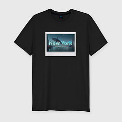 Футболка slim-fit New York в рамке, цвет: черный