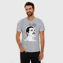 Футболка slim-fit Freddie Mercury head, цвет: меланж — фото 2