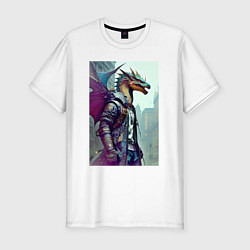 Футболка slim-fit Urban dragon - cyberpunk, цвет: белый