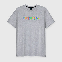 Футболка slim-fit Anime and chill, цвет: меланж
