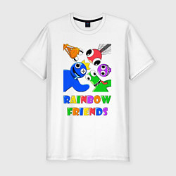 Мужская slim-футболка Rainbow Friends персонажи