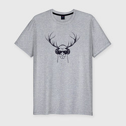 Футболка slim-fit Music deer, цвет: меланж