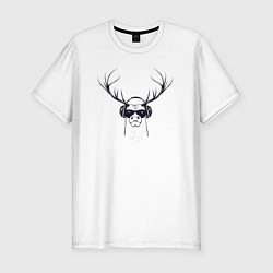 Футболка slim-fit Music deer, цвет: белый