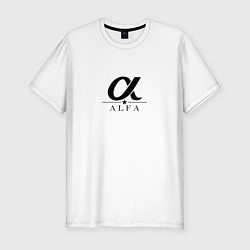 Футболка slim-fit ALFA, цвет: белый