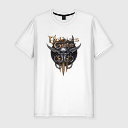 Мужская slim-футболка Baldurs Gate 3 - logotype