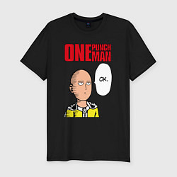 Футболка slim-fit Saitama - one punch man, цвет: черный