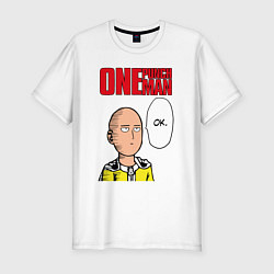 Мужская slim-футболка Saitama - one punch man