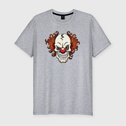 Футболка slim-fit Clown skull, цвет: меланж