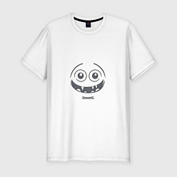 Футболка slim-fit Жуткий смайл, цвет: белый