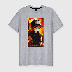 Футболка slim-fit Roblox fire, цвет: меланж