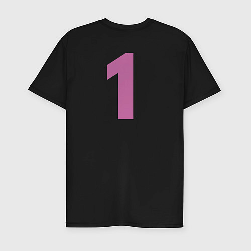 Мужская slim-футболка Достойный первый - розовый / Черный – фото 2