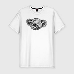 Мужская slim-футболка Коала голова