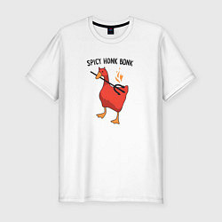 Футболка slim-fit Spicy honk bonk - Untitled Goose Game, цвет: белый