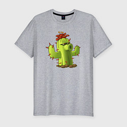 Футболка slim-fit PvZ Кактус, цвет: меланж