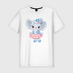 Мужская slim-футболка Elephant girl