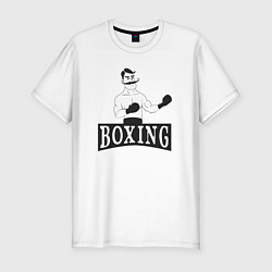 Футболка slim-fit Boxing man, цвет: белый