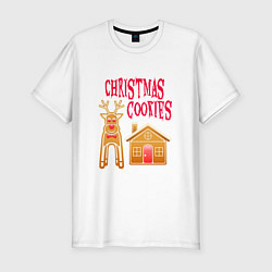 Мужская slim-футболка Рождественское печенье