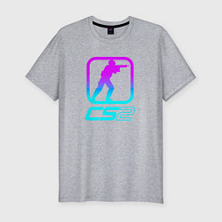 Футболка slim-fit КС 2 неоновый, цвет: меланж