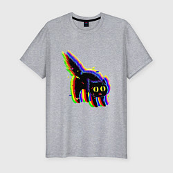 Футболка slim-fit Глюк кот - Technical Glitch, цвет: меланж