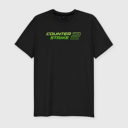 Футболка slim-fit Counter strike 2 green logo, цвет: черный