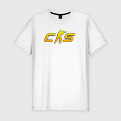 Футболка slim-fit CS2 yellow logo, цвет: белый