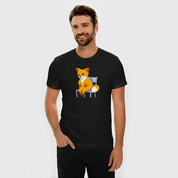 Футболка slim-fit Лиса из мема, цвет: черный — фото 2