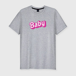 Футболка slim-fit Baby: pink barbie style, цвет: меланж