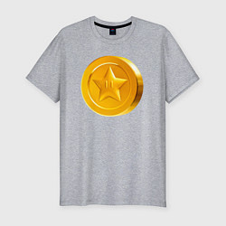 Футболка slim-fit Монета Марио, цвет: меланж