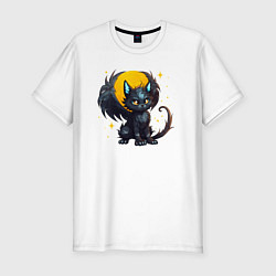 Футболка slim-fit Cat dragon, цвет: белый