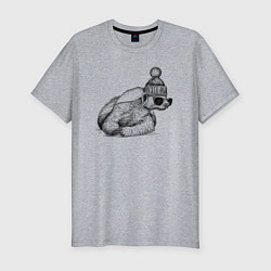 Мужская slim-футболка Медоед стильный