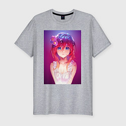 Футболка slim-fit Anime Girl refflex, цвет: меланж