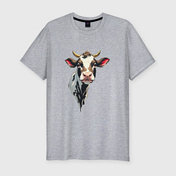 Футболка slim-fit Злая корова, цвет: меланж
