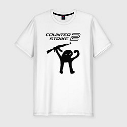 Мужская slim-футболка Counter strike 2 мем