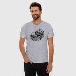 Футболка slim-fit Панда жует бамбук, цвет: меланж — фото 2