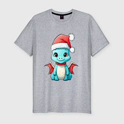 Футболка slim-fit Дракончик новогодний, цвет: меланж