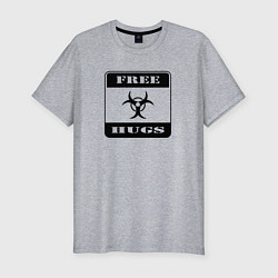 Мужская slim-футболка Funny free hugs