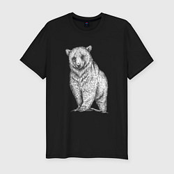 Футболка slim-fit Медведь на горе, цвет: черный