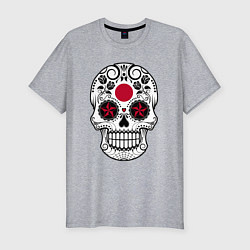 Футболка slim-fit Japan skull, цвет: меланж