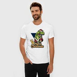 Футболка slim-fit Merry christmas holiday, цвет: белый — фото 2