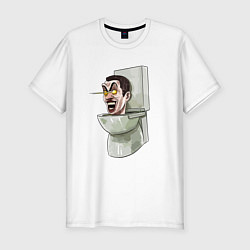 Мужская slim-футболка Скибиди туалет