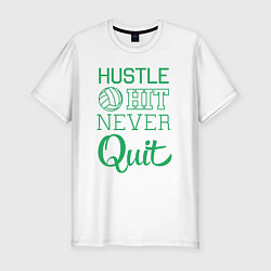 Футболка slim-fit Hustle hit never quit, цвет: белый