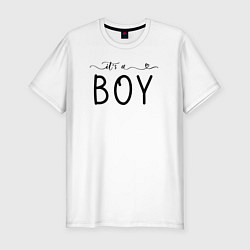 Футболка slim-fit Its a boy phrase, цвет: белый