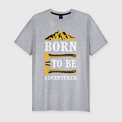 Футболка slim-fit Born to be adventurer, цвет: меланж